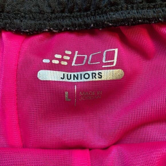 Juniors BCG Large Black and Pink Mesh Drawstring Shorts - Picture 3 of 3